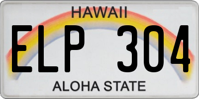 HI license plate ELP304
