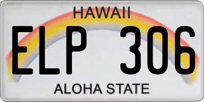 HI license plate ELP306