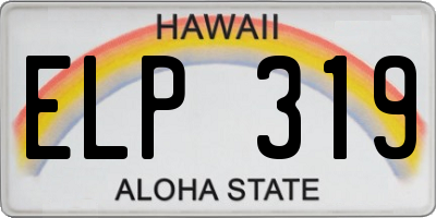 HI license plate ELP319