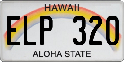 HI license plate ELP320