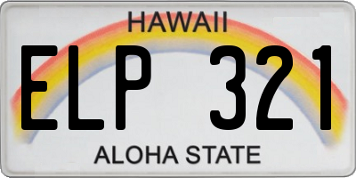 HI license plate ELP321