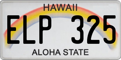HI license plate ELP325