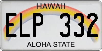 HI license plate ELP332