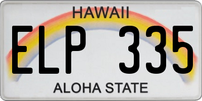 HI license plate ELP335
