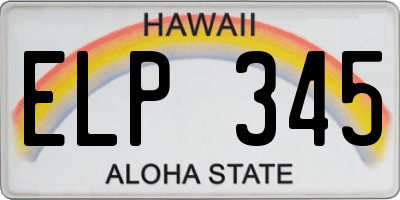 HI license plate ELP345