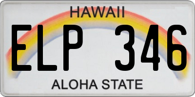 HI license plate ELP346