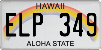 HI license plate ELP349
