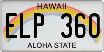 HI license plate ELP360