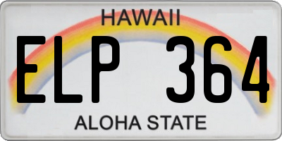 HI license plate ELP364