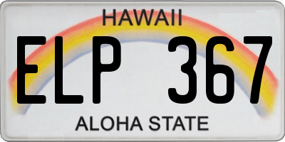 HI license plate ELP367