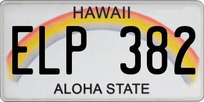 HI license plate ELP382