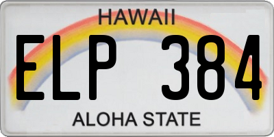 HI license plate ELP384