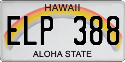 HI license plate ELP388
