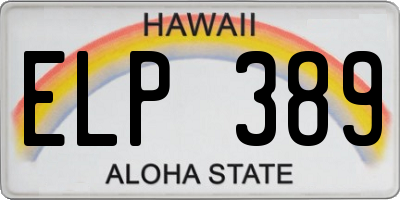 HI license plate ELP389