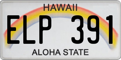HI license plate ELP391