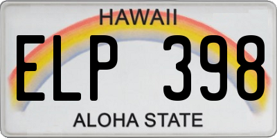 HI license plate ELP398