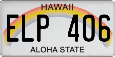 HI license plate ELP406