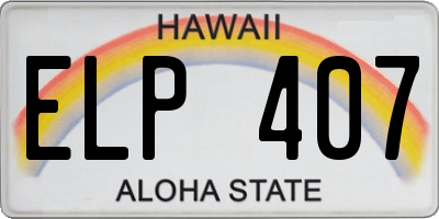 HI license plate ELP407