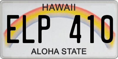 HI license plate ELP410