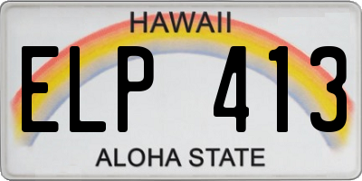 HI license plate ELP413