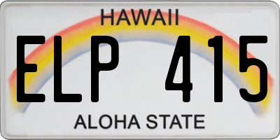 HI license plate ELP415