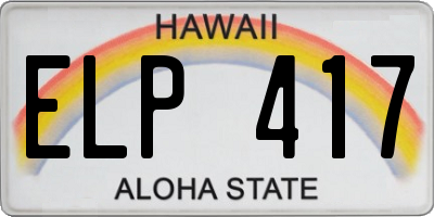 HI license plate ELP417