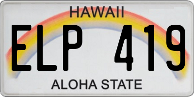 HI license plate ELP419