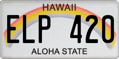 HI license plate ELP420