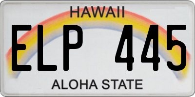 HI license plate ELP445