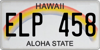 HI license plate ELP458