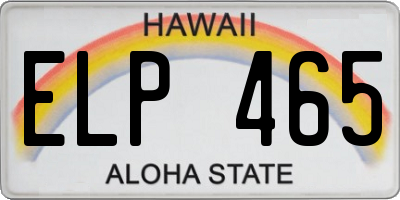 HI license plate ELP465