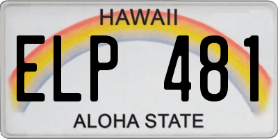 HI license plate ELP481