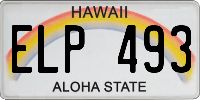 HI license plate ELP493