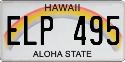 HI license plate ELP495