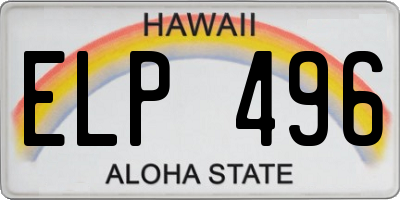 HI license plate ELP496