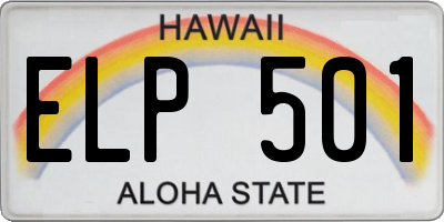 HI license plate ELP501