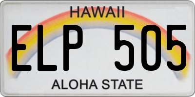 HI license plate ELP505
