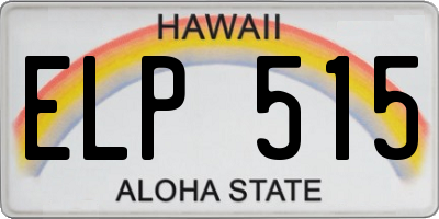 HI license plate ELP515