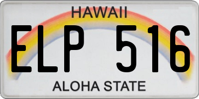 HI license plate ELP516