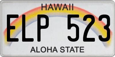 HI license plate ELP523