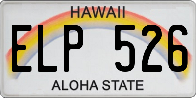 HI license plate ELP526