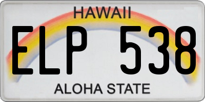 HI license plate ELP538