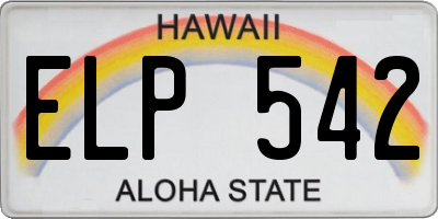 HI license plate ELP542