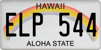 HI license plate ELP544