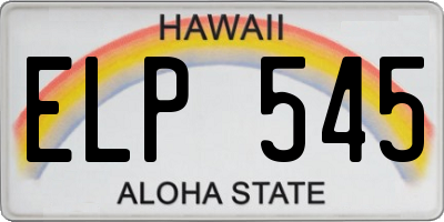 HI license plate ELP545