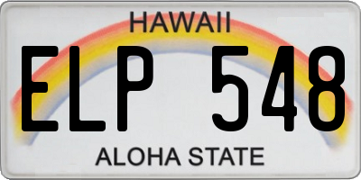 HI license plate ELP548