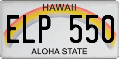 HI license plate ELP550