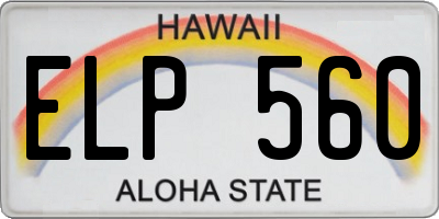 HI license plate ELP560