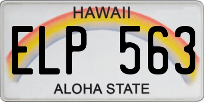 HI license plate ELP563