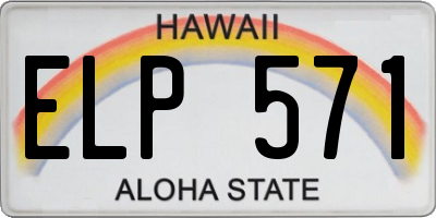 HI license plate ELP571